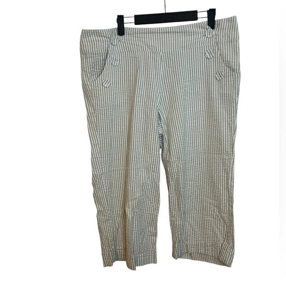 Sandro Seersucker Wide Leg Capris - Picture 1 of 4